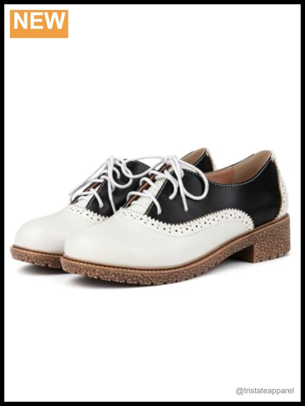 SHEMEE Women Oxfords Low Chunky Heels Wingtip Brogues